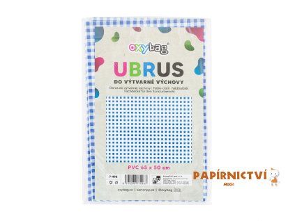 Ubrus do výtvarné výchovy - modro-bílé kostky 7-498