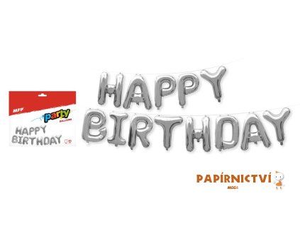 Balónky nafukovací fóliové- HAPPY BIRTHDAY - 40cm 8000172