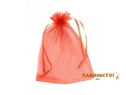 Dárkový sáček - organza 12x17cm červený
