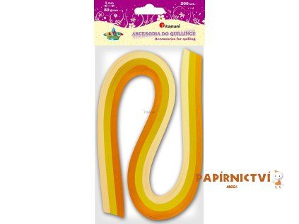 Y-Proužky na quilling, žluté odstíny, 200 ks 