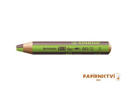 STABILO woody 3 in 1 duo světle zelená/hnědá 882/570-630
