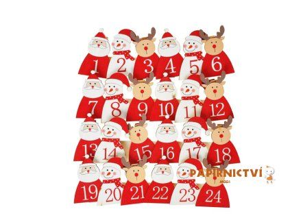 Kolíček dřevěný adventní kalendář figurky CJ-10176E 8885976