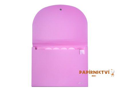 Desky na dokumenty CONCORDE s gumou A4, 7 kapes, pastel růžová A80172