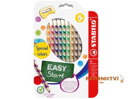 Pastelky STABILO EASY colors L 12ks s ořezávátkem NOVÉ BARVY 331/12-1