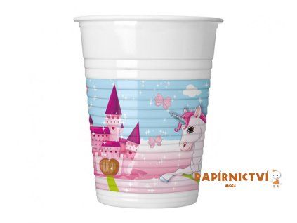 Plastové kelímky (WM) Jednorožec, 200 ml, 8 ks. (štítek SUP)