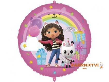 Fóliový balónek 18" Gábinin domeček pro panenky, 46 cm