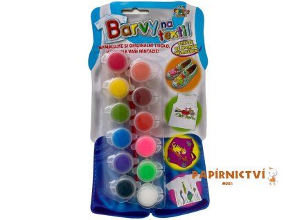 Barvy na textil sada 12 ks + štětec