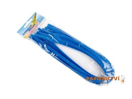 Plyšový drát 50cm, 10ks, 8mm, modrý