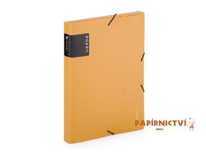 Krabice PP s gumou A4 VERDE hořčice 2-859