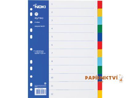 NOKI Rozdělovník PP A4, 2x6 barev