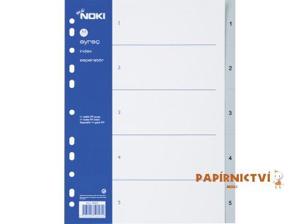 NOKI Rejstřík, PP, A4, 1-5