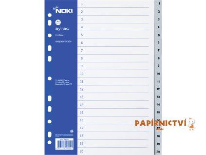 NOKI Rejstřík, PP, A4, 1-20