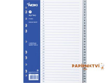 NOKI Rejstřík, PP, A4, 1-31