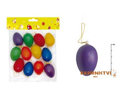 Vajíčka plast jednobarevná 6cm 12ks mix 2221007