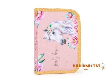 Penál 1 p. 2 chlopně, prázdný kůň romantic 7-89123