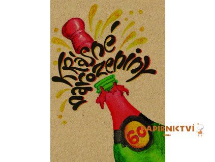 Přáníčko BeBechy - recyklovaný papír - 60 Sekt BPR1-98