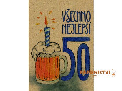 Přáníčko BeBechy - recyklovaný papír - 50 Pivo BPR1-97