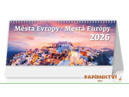Stolní kalendář Města Evropy/Mestá Európy   NEW 2026 301x150(35)mm S52-26