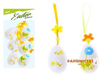 Vajíčka plast 6cm/6ks potisk 617 2221429