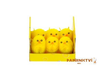 Velikonoční kuřátko set 6ks, 3cm, plastová krabička 2221467