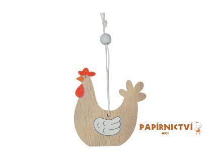 Závěs Slepice 6,5cm hnědá 2221563