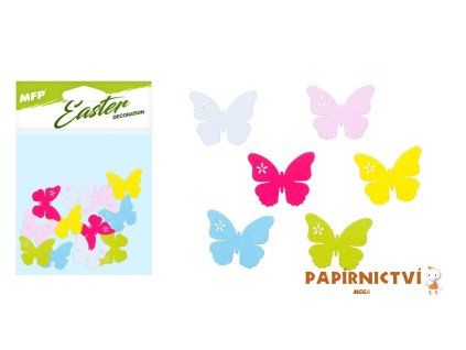 Dekorace motýl 3cm 12ks barevný mix 2221754