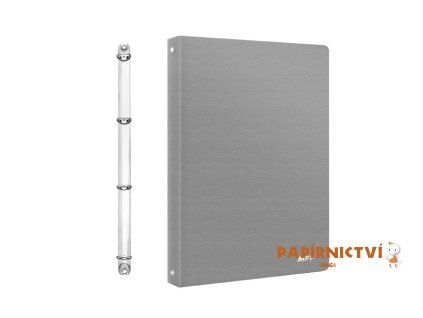 Pořadač M 4-kroužek A4 šedý 5371175