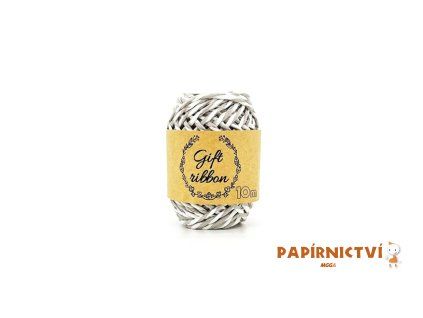 Stuha vázací papír double 10m/2mm bílo-šedá 5660275
