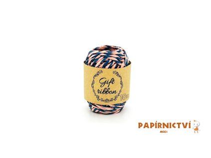 Stuha vázací papír double 10m/2mm růžovo-modrá 5660277