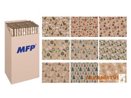 Balicí papír vánoční role KRAFT 2x100x70 MIX 5811759