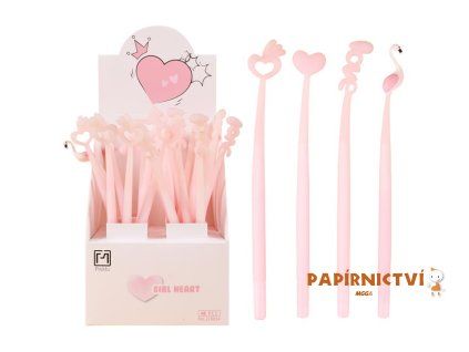 Gelové pero Fancy - Pink Heart 6001386