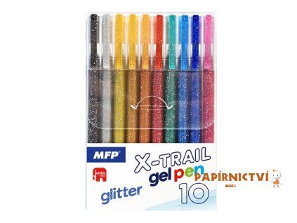 Gelové pero set BS 10ks GLITTER 6001416