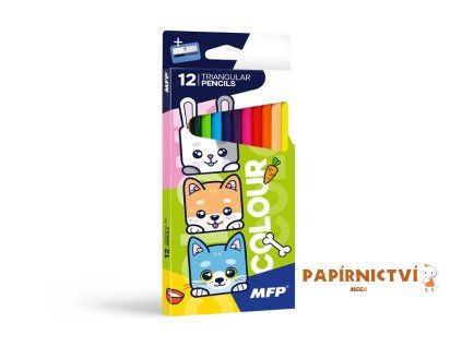 Pastelky MFP 12 ks triangular s ořezávátkem COLOUR 6300666