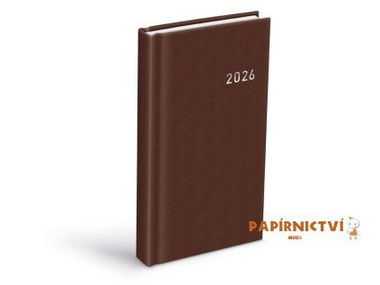 Diář 2026 D802 PVC dark brown 90x170mm 7781495