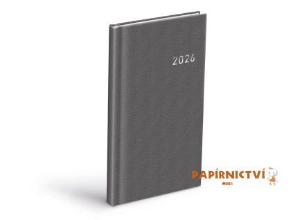 Diář 2026 T806 PVC dark gray 90x170mm 7781510