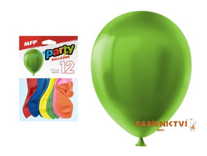 Balónek nafukovací 12ks sáček neon 23cm mix 8000104