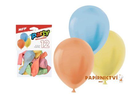 Balónek nafukovací 12ks sáček pastel 23cm mix 8000195