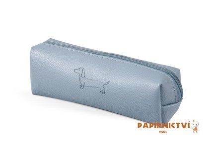 Penál etue mini cube Sausage Dog light gray 5,5x,5,5x19cm 8071376