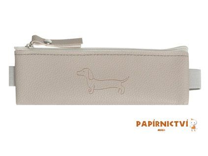Penál etue mini s gumou na diář Sausage Dog gray 20x4cm 8071380