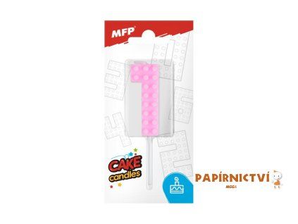 Dortová svíčka MFP blok č. 1 růžová 8800092