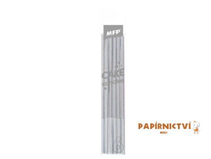 Dortové svíčky MFP 6ks 14cm stříbrné 8800113