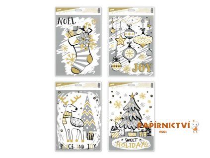 Okenní fólie vánoce glitr VA015 20x30cm 8885840