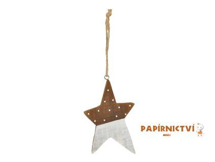 Závěs hvězda přírodní závěs 13cm 8886165