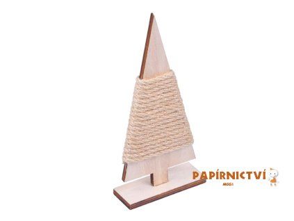 Stromek 20cm dřevo motouz 8886404