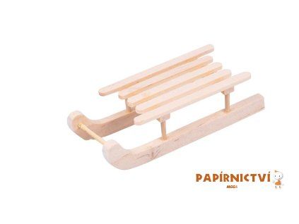 Sáňky přírodní dřevo 15cm 8886466