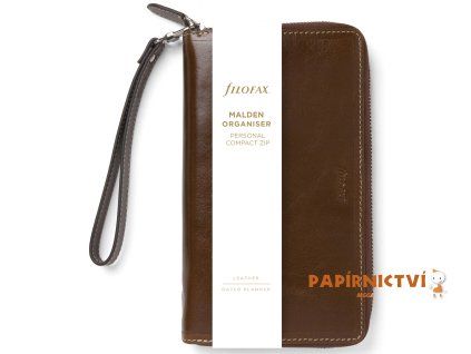 Filofax, Diář Malden Zip, Osobní Compact, hnědá