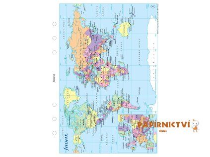 Filofax, Mapa světa pro diáře, A5, mapa