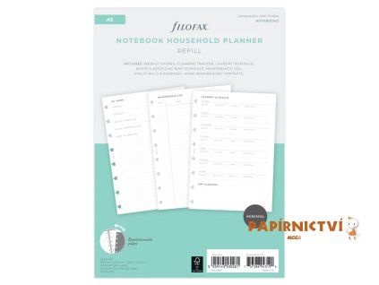Filofax, Notebook, náplň A5, plánování domácnosti