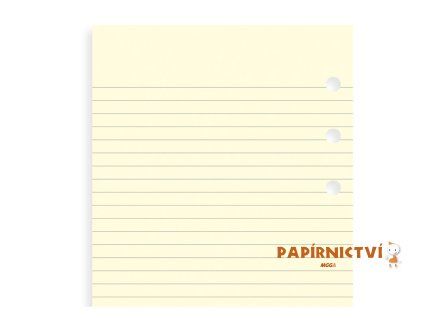 Filofax, Papíry pro diáře, linkované, kapesní, krémová