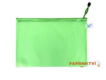 Obálka se zipem síťovaná A4 zelená 2-315